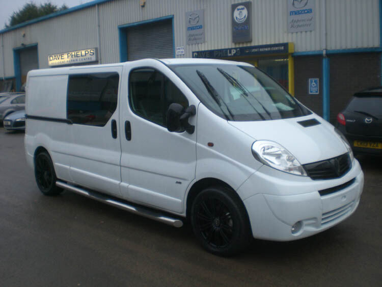 Customised white Vauxhall Vivaro